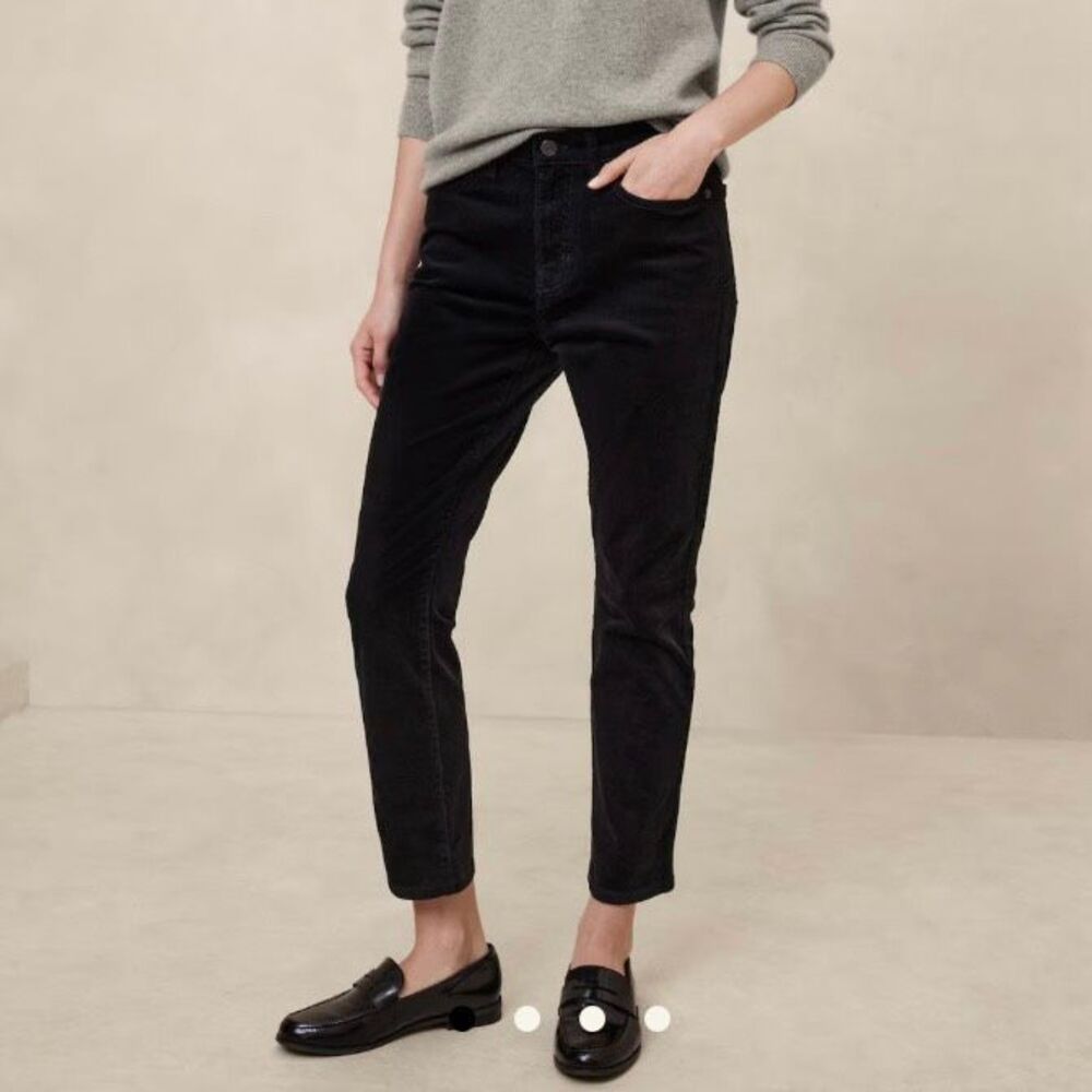 Banana Republic Straight Leg Corduroy Pants, Trousers, Black, Size 29